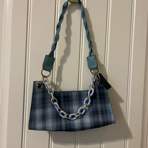 Chic Plaid Mini Bag with Chain Detail